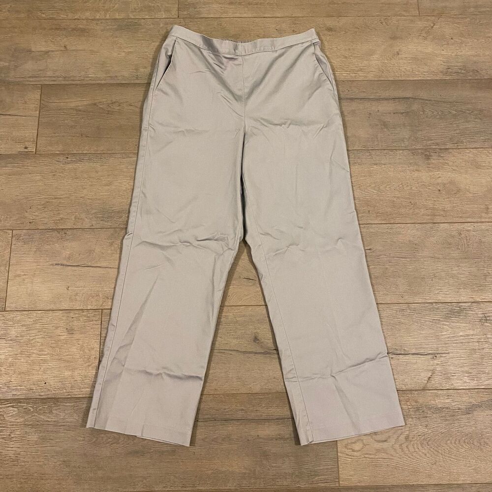 Alfred Dunner Pull On Pants ~ Sz 10 ~ Gray ~ High Rise ~ 26.5" Inseam